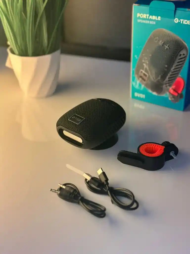 Parlante Con Soporte Para Bicicleta O Moto Gtide Color Negro