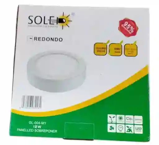 Panel Led Redondo De Sobreponer 12w
