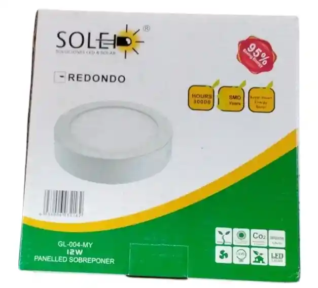 Panel Led Redondo De Sobreponer 12w