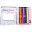 Caja Metalica 12 Colores + 1 Lapiz Flower Power