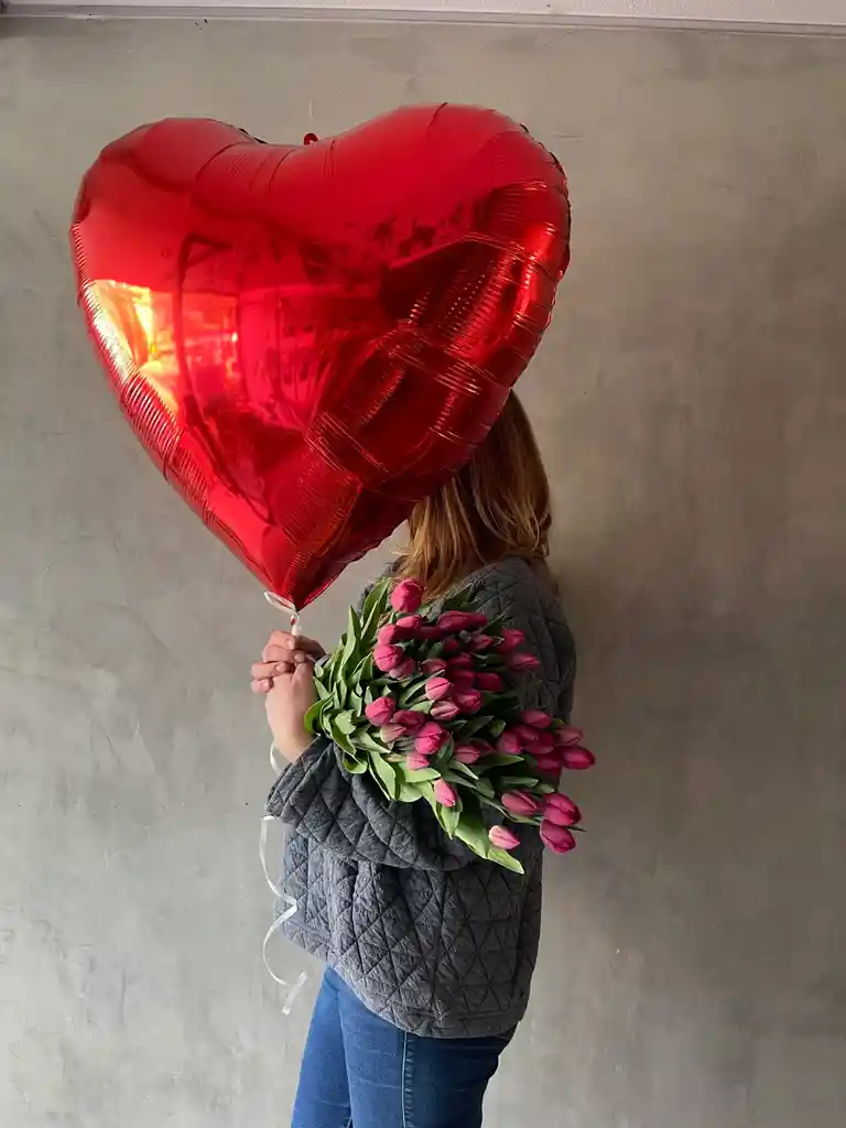 Globo Metalizado Corazon Rojo 30" X 1 Unid