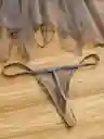 Pijama Elegante De Malla Transparencia Detalles En Encaje - Gris