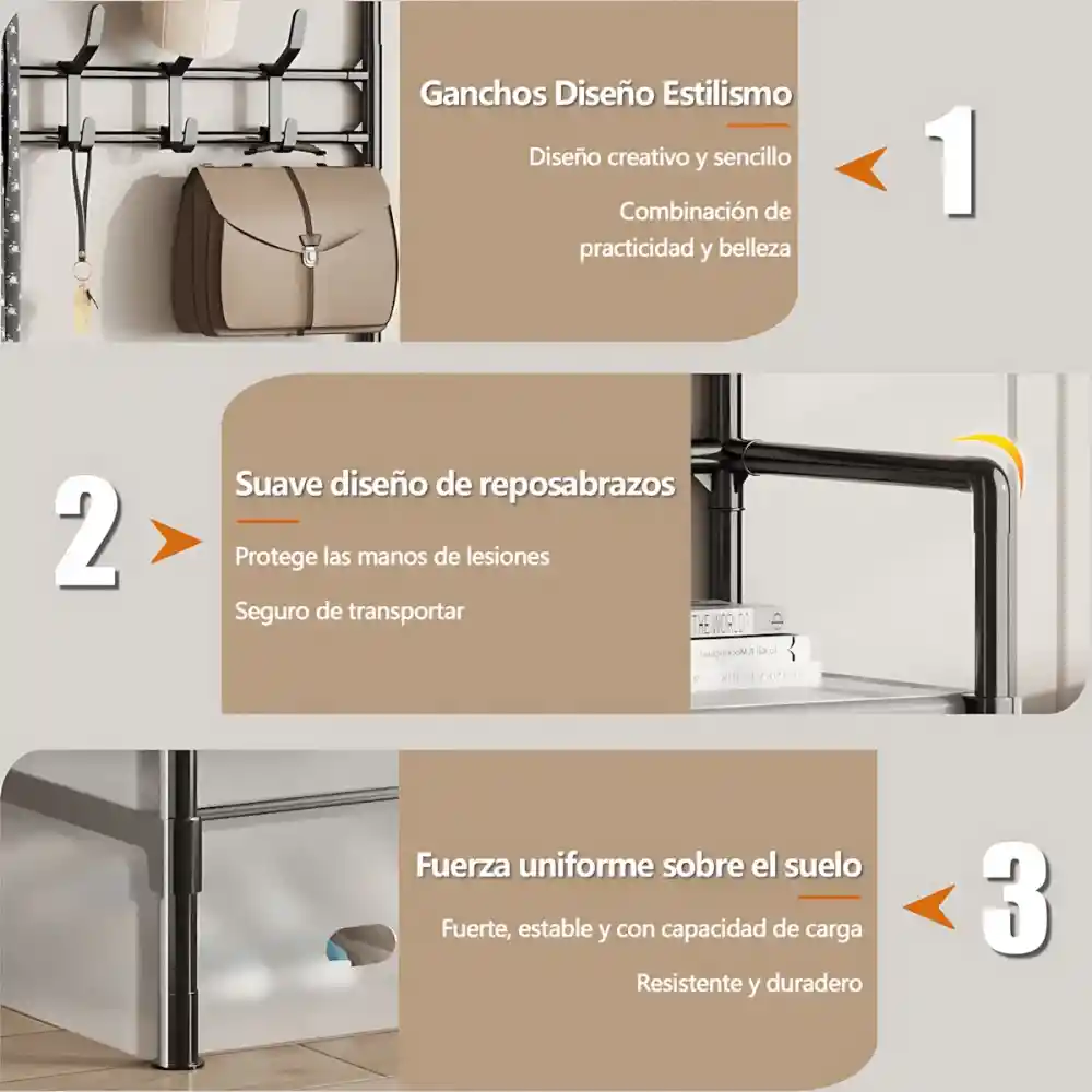 Organizador Zapatos Con Perchero Zapatero Acrilico 5 Niveles