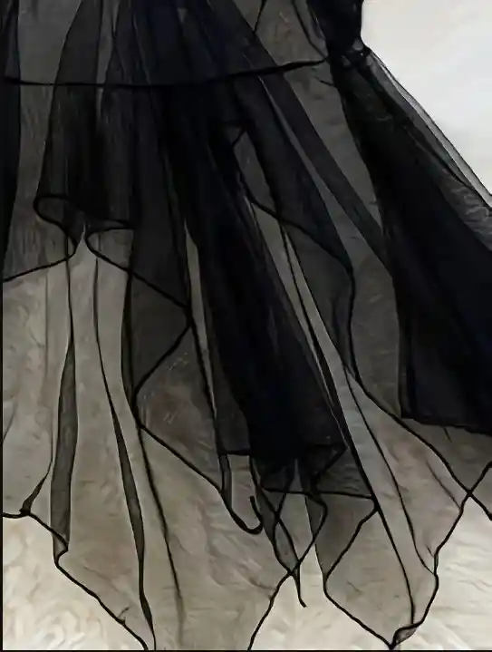 Pijama Elegante De Malla Transparencia Detalles En Encaje - Negro