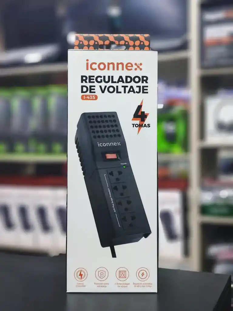 Regulador De Voltaje Iconnex 4 Tomas I-435
