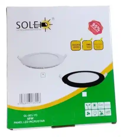 Panel Led De Incrustar 12w Redondo