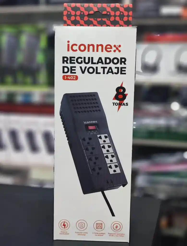 Regulador De Voltaje Iconnex 8 Tomas I-402