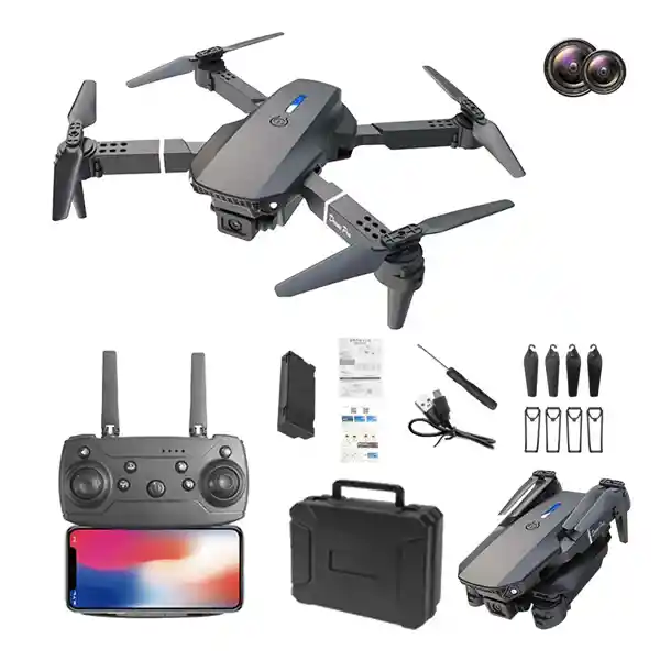Drone H18 Plegable Con Camara Ideal Para Principiantes Negro 3 Baterias