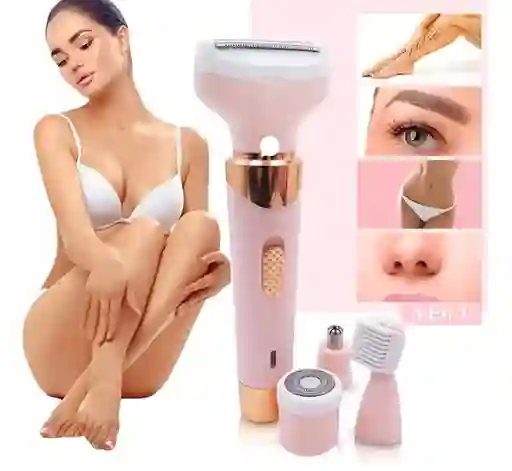 Máquina Afeitar Femenina 4 En 1 Recargable – Afeitadora Piernas, Bikini, Cejas Y Nariz