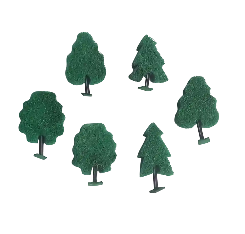 Arboles En Espuma Surtidos Para Maqueta X 6 Und