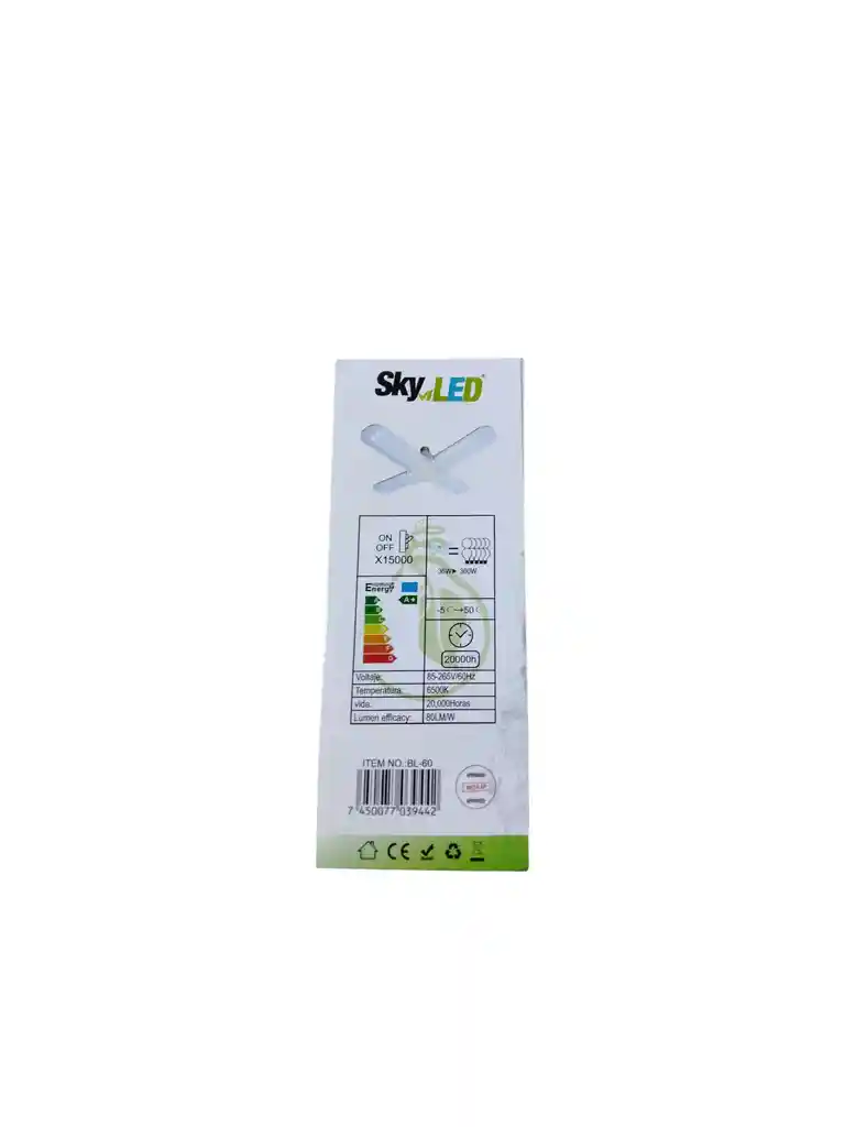 Bombillo Led 4 Aspa 36w