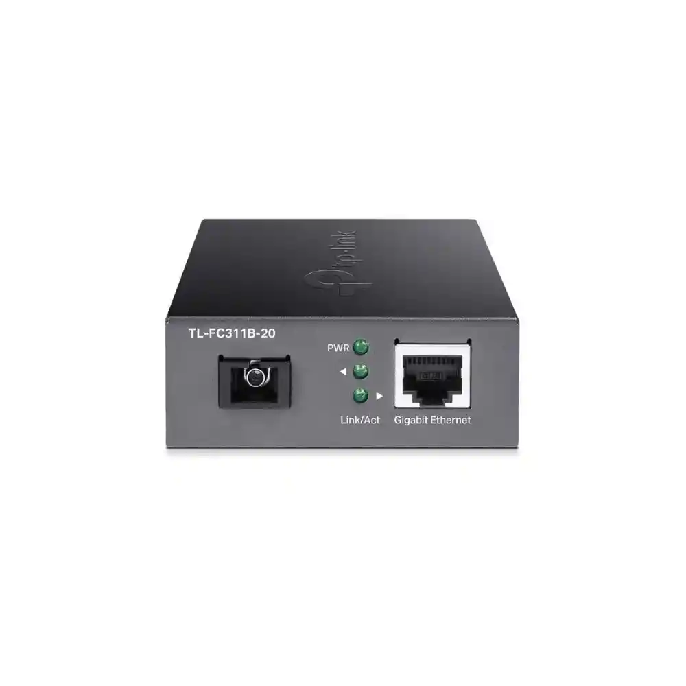Convertidor De Fibra Bidireccional Sc Wdm De 10/100/1000 Mbps A 1000 Mbps Fc311b-20 Negro