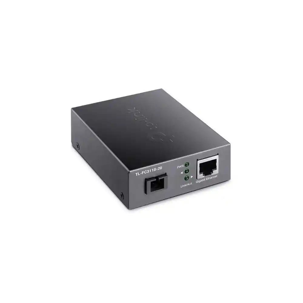 Convertidor De Fibra Bidireccional Sc Wdm De 10/100/1000 Mbps A 1000 Mbps Fc311b-20 Negro