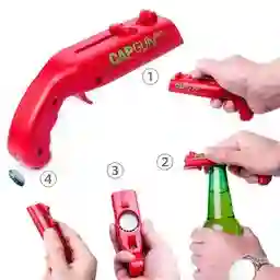 Destapador De Botellas Lanza Tapas Color Rojo