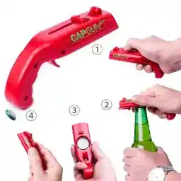Destapador De Botellas Lanza Tapas Color Rojo