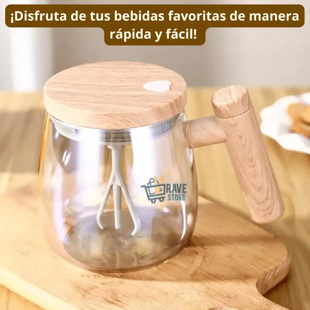 Mug Vaso Vidrio Taza Mezclador Recargable 450ml Full Calidad