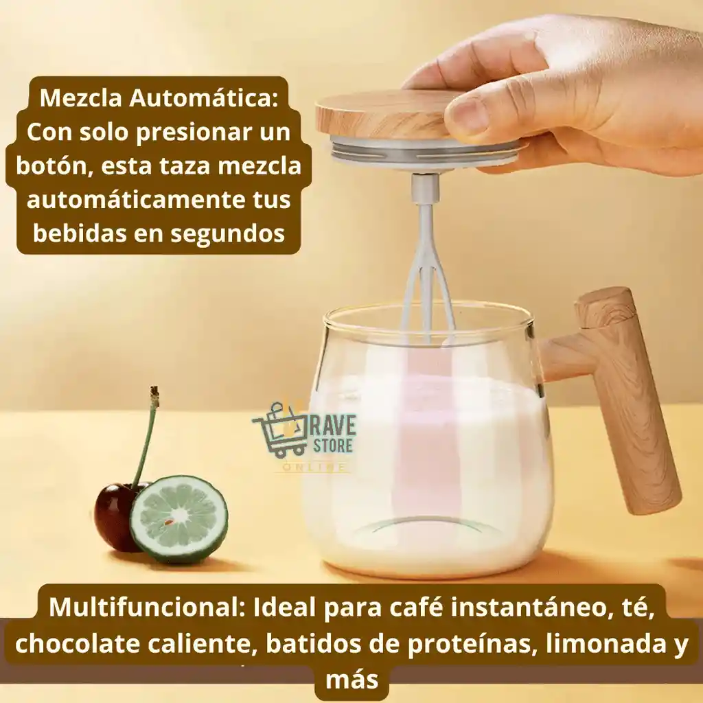 Mug Vaso Vidrio Taza Mezclador Recargable 450ml Full Calidad