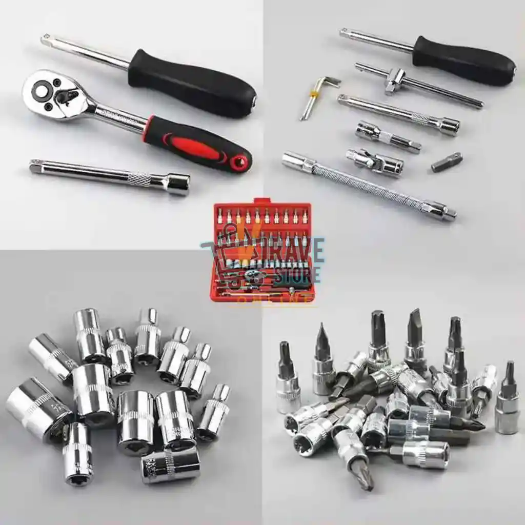 Juego De Copas Llaves 46 Herramientas Mecanica De Ratchet1/4