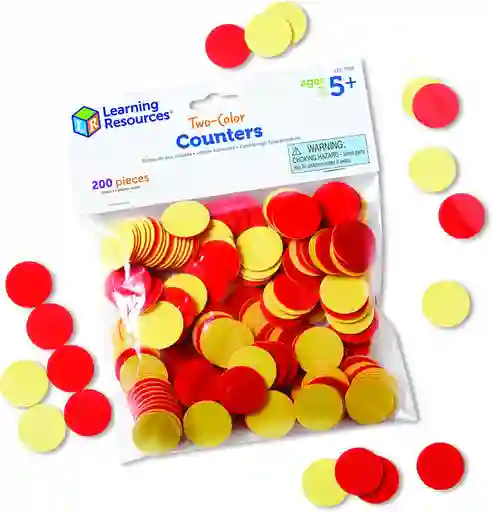 Juego Fichas Bicolores Para Matemáticas 200 Piezas Niños