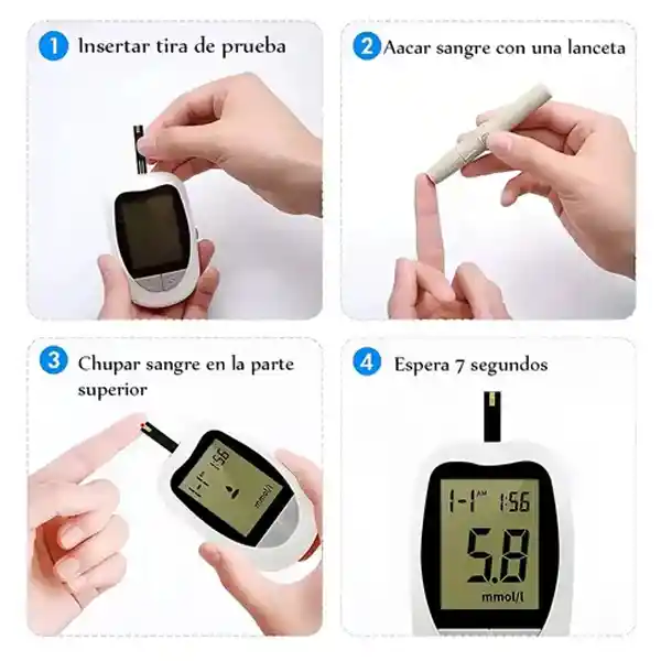 Glucometro Digital Medidor De Glucosa 50 Tiras Y 50 Lancetas