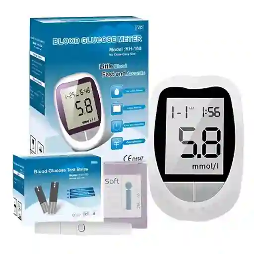 Glucometro Digital Medidor De Glucosa 50 Tiras Y 50 Lancetas