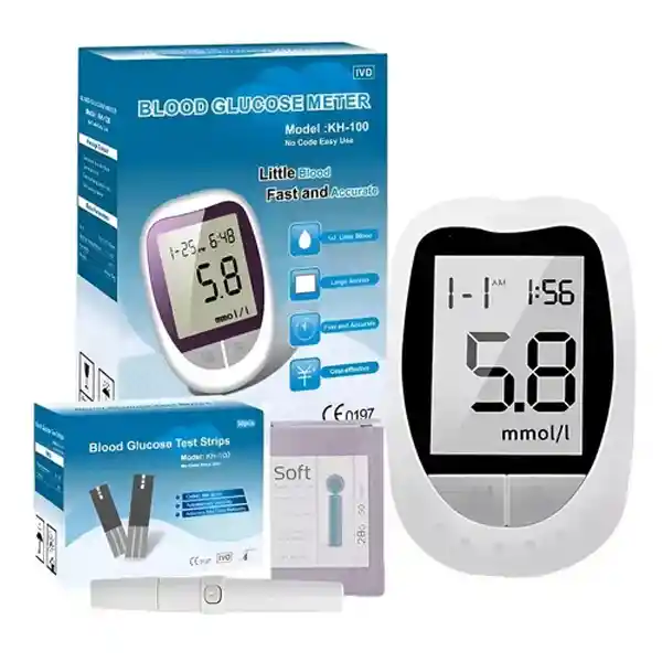 Glucometro Digital Medidor De Glucosa 50 Tiras Y 50 Lancetas