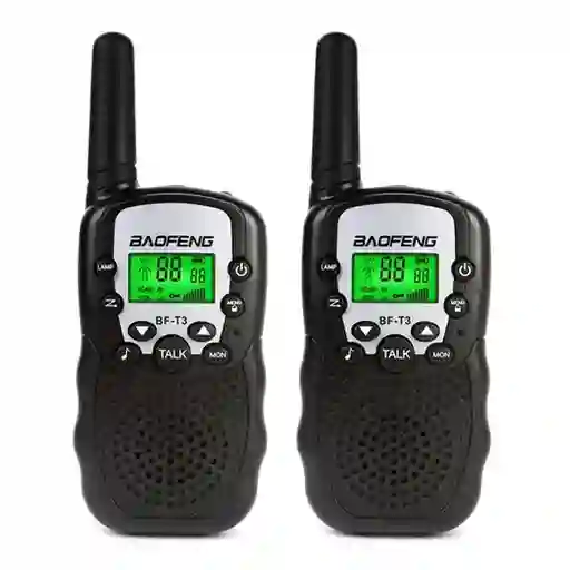 Radios Mini Walkie Talkies Baofeng Bf T3 X 2 Unidades Negro