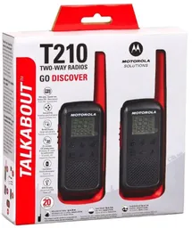 Walkie-talkie Motorola T210 T210 De 2 Radios Y Frecuencia Frs/gmrs. - Negro Con Rojo
