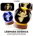 Lámpara Esfera Niños Stitch Cristal 3d Luz Rgb Decorativa Con Control Remoto