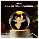 Lámpara Esfera Niños Stitch Cristal 3d Luz Rgb Decorativa Con Control Remoto