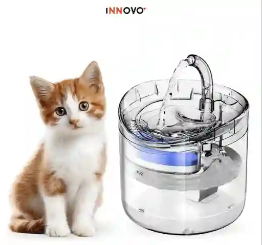 Fuente De Agua Automática Gatos Y Perros 1.8l Con Filtro Con Sensor Automatico