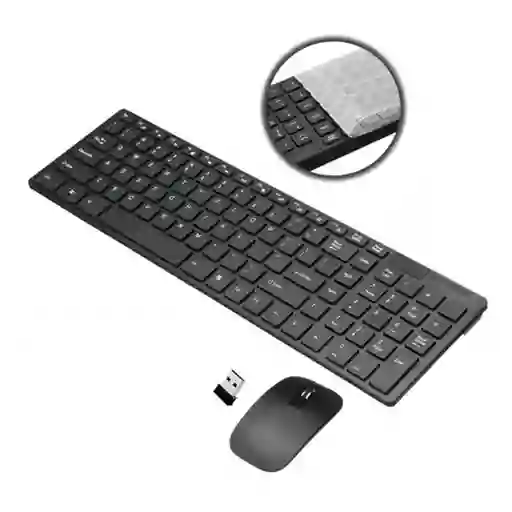 Combo Teclado Numérico Y Mouse Óptico K-06 Inalámbrico Usb Teclado Negro