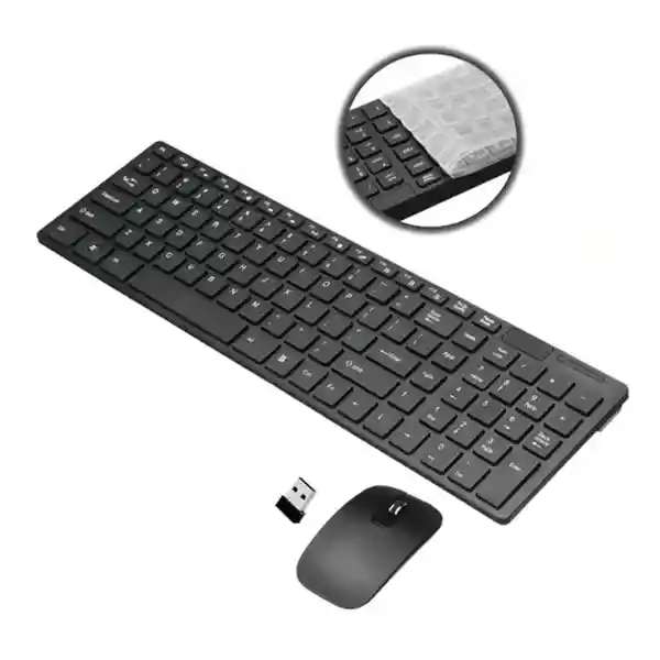 Combo Teclado Numérico Y Mouse Óptico K-06 Inalámbrico Usb Teclado Negro
