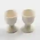 Porta Huevo Expressions 15x13cm Blanco 2 Und Porcelana