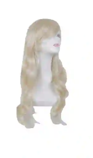 Peluca Larga Lisa Rubia Halloween, Hora Loca, Carnaval