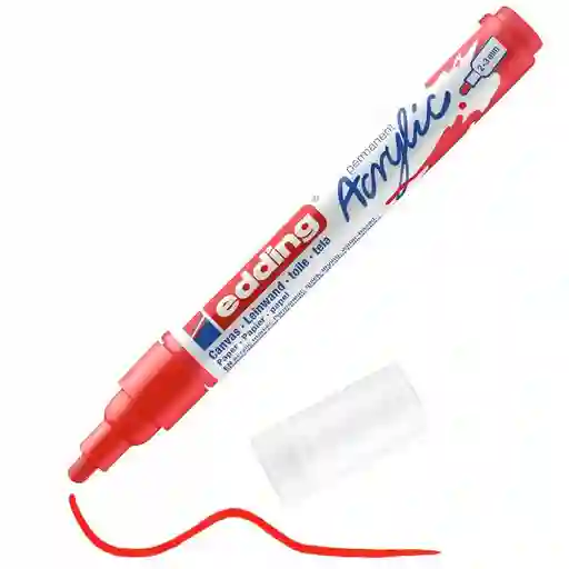 Marcador Acrilico Edding 5100 Trazo Medio Rojo Trafico