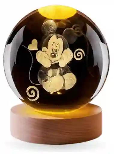 Lámpara Esfera Niños Cristal 3d Luz Rgb Decorativa Con Control Remoto