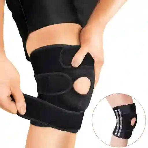 Rodillera Ortopédica Deportiva Ajustable Protección Muscular Color Negro