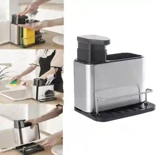 Dispensador De Jabón Para Cocina Con Escurridor 3 En 1