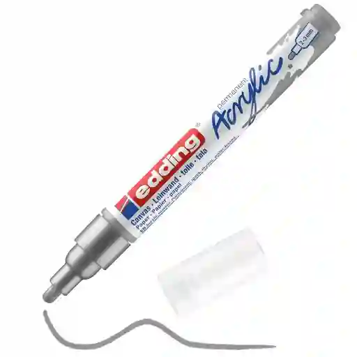 Marcador Acrilico Edding 5100 Trazo Medio Plata