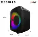 Parlante Volk Bluetooth Portátil 15.000 Pmpo Con Micrófono Karaoke Rgb Batería Recargable Negro