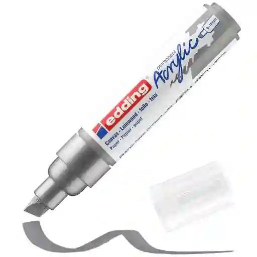 Marcador Acrilico Edding 5000 Trazo Grueso Plata
