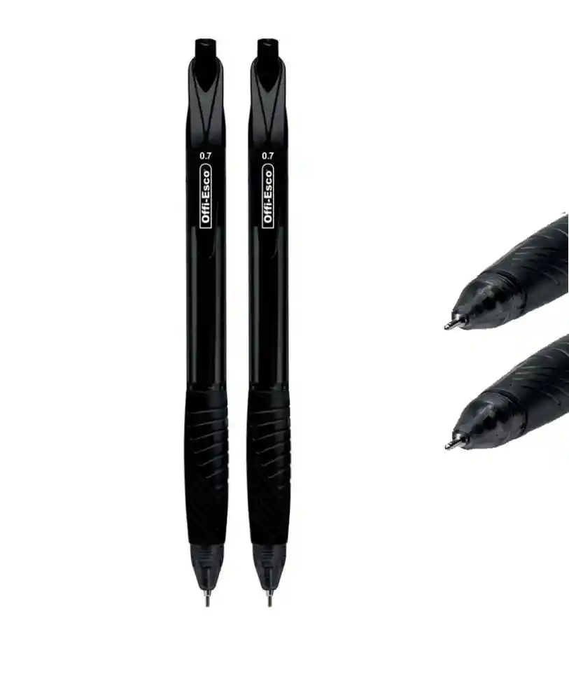 Boligrafo Semi Gel Retractil Trazo Fino X 2 Unidades Negro Oe-050