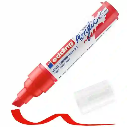 Marcador Acrilico Edding 5000 Trazo Grueso Rojo Trafico