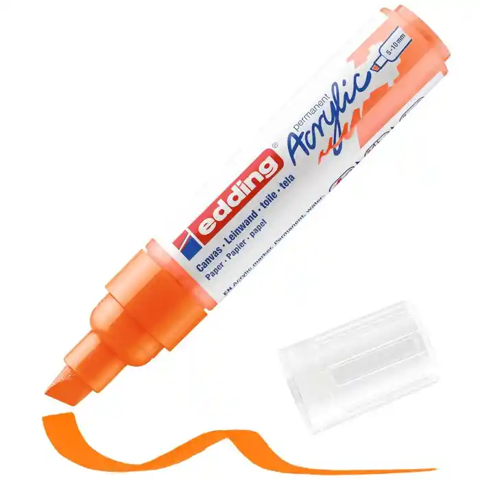 Marcador Acrilico Edding 5000 Trazo Grueso Naranja Neon