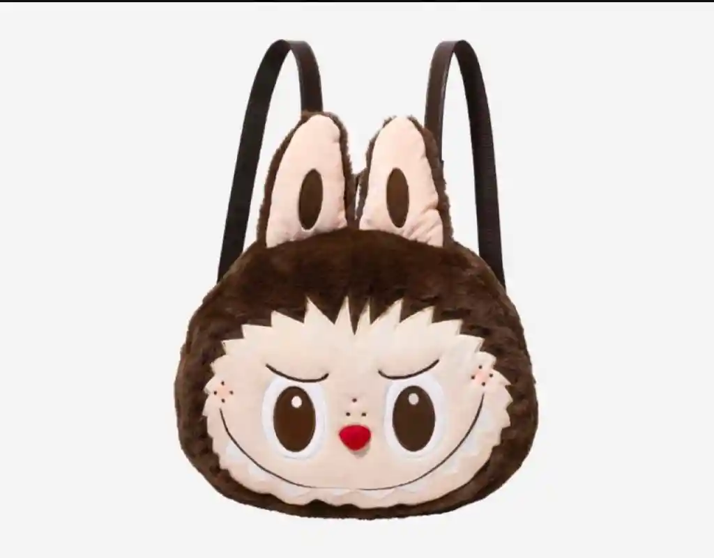 Morral Maleta Cara Labubu3d Felpa Escolar Mochila