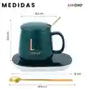 Taza Mug Eléctrica Calentador Bebidas Mantiene Café Té Leche Calientes Apagado Automático Verde