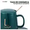 Taza Mug Eléctrica Calentador Bebidas Mantiene Café Té Leche Calientes Apagado Automático Verde