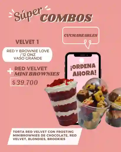Cuchareable Red Velvet + Mini Brownies Surtidos 12 Onz