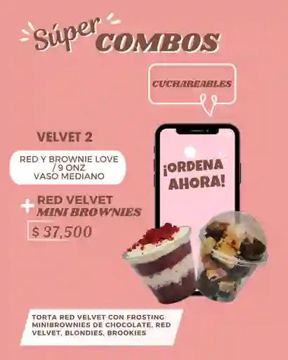 Cuchareable Red Velvet + Mini Brownies Surtidos 9 Onz